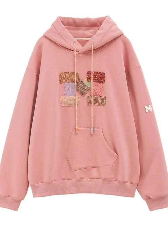 Lockerer Kapuzenpullover aus Wolle mit Logo und Spleiß