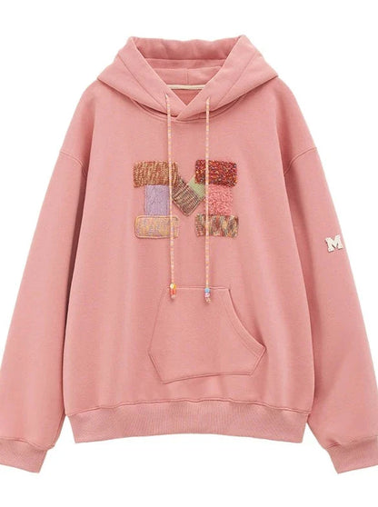 Lockerer Kapuzenpullover aus Wolle mit Logo und Spleiß