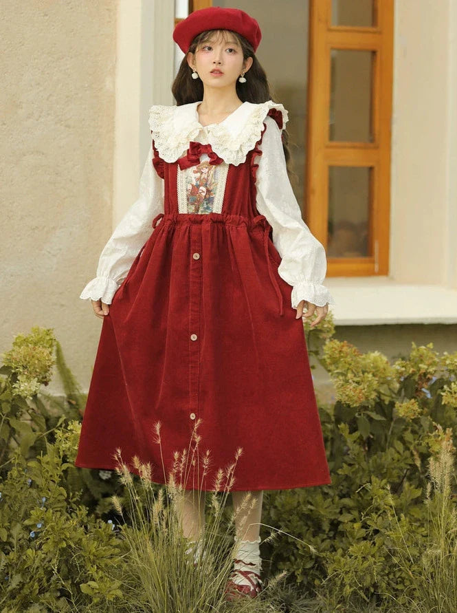 Hosenträger aus Cord im Retro-Stil