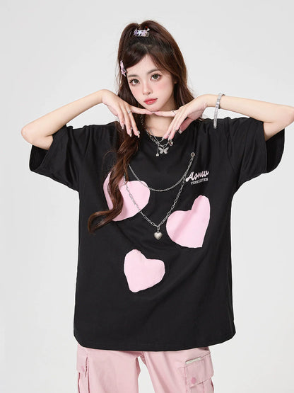 オーバーサイズTシャツ ルーズチェーンラブ