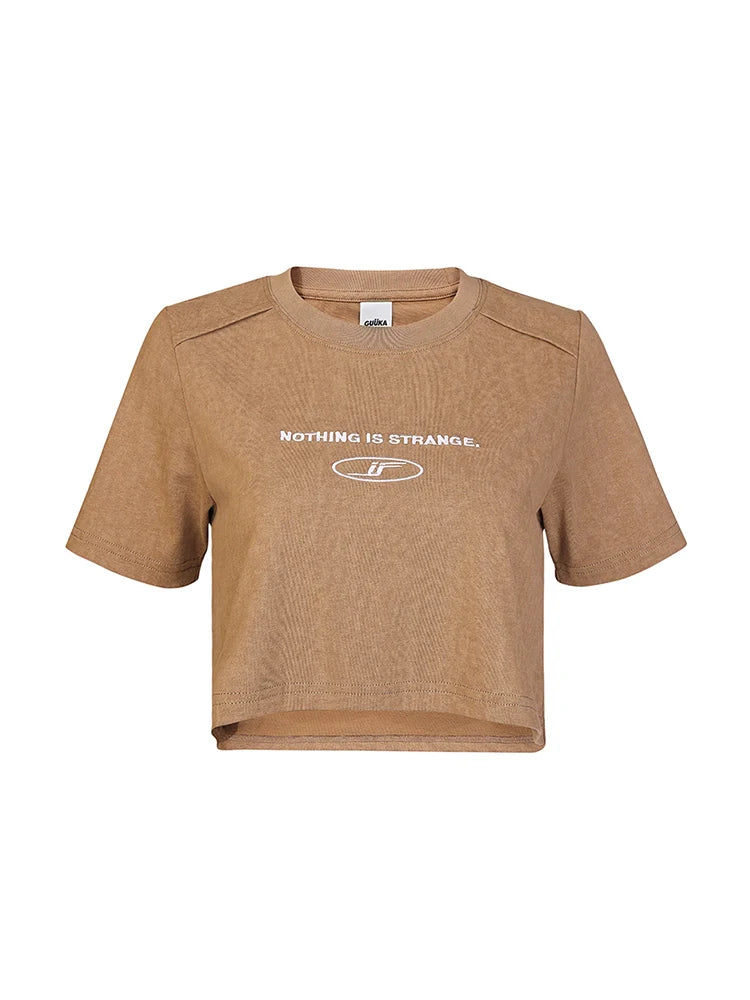 モードカーキTシャツ バティック ラウンドネック ショート