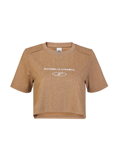 モードカーキTシャツ バティック ラウンドネック ショート