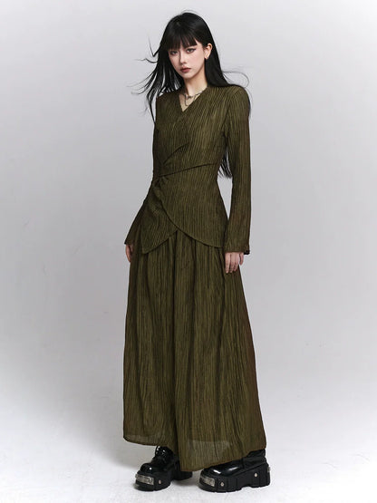 Loose + Long Waist Skirt Top Retro Dark