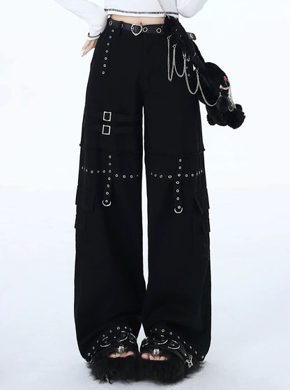 Pants Girl Loose Hot American Retro Cross