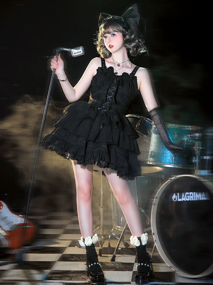 Kleid Kurz Kreuz Vertrag Sweetheart Gothic