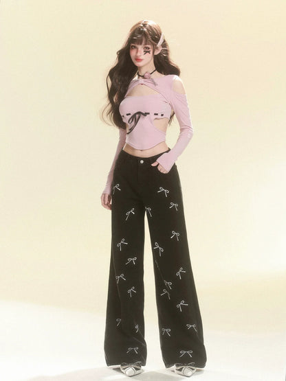 Pants Ribbon Little Wide