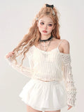 Top Off-the-shoulder Pure Sheer