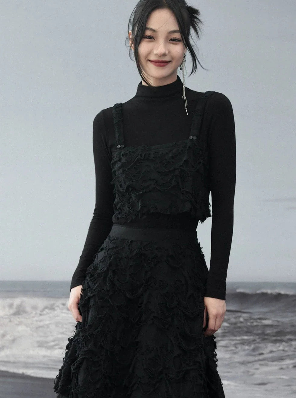 Camisole Hole Knit Dark