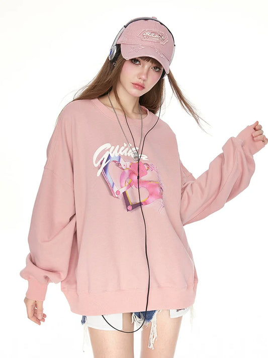 Retro Sweet Sweatshirt Logo Pinky Over
