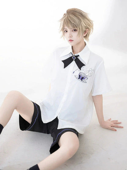 Shirt Basic Embroidery Duty Heavy Loose