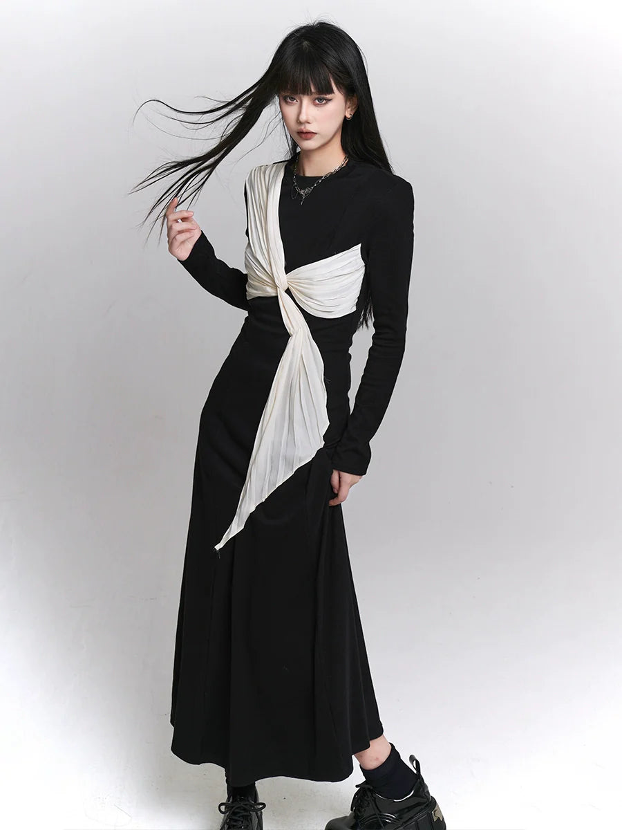 Robe longue à ruban