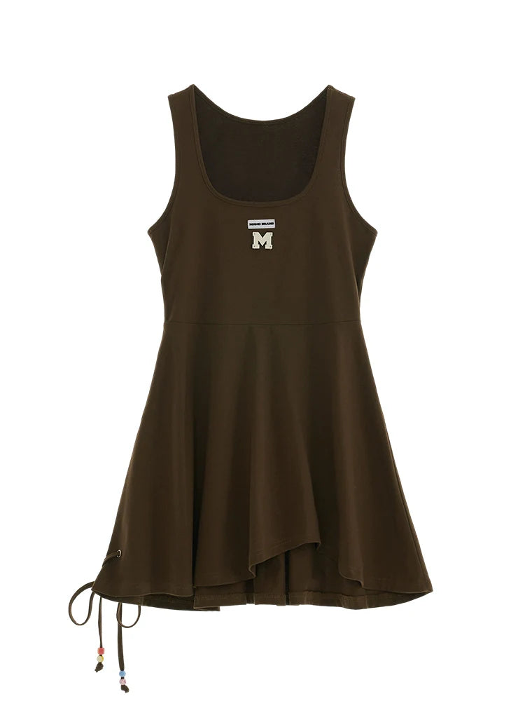 Neck College Strap Vest Style Dress