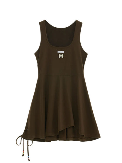 Neck College Strap Vest Style Dress