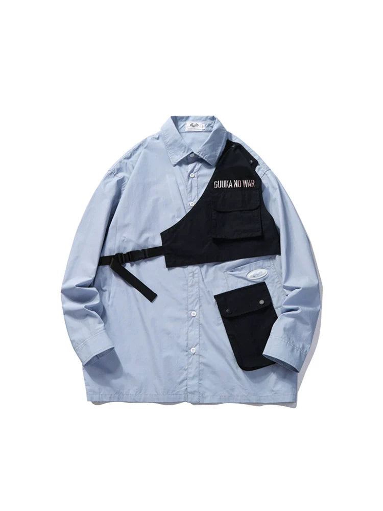 Lockere Weste mit Hemdakzent