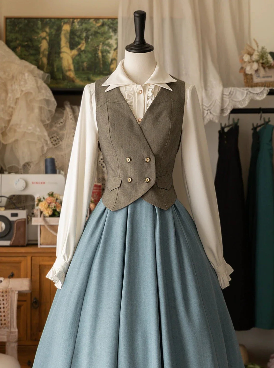 Forest Classic Collar Original Drobe Tower Vest Retro