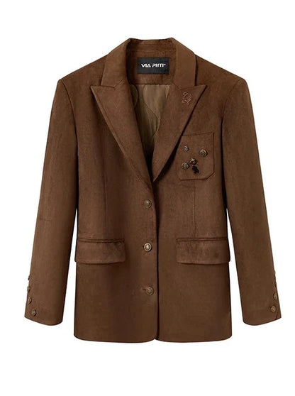 Velvet Suit Plus Imitation Suede Jacket