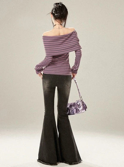 ダメージデニムフレア