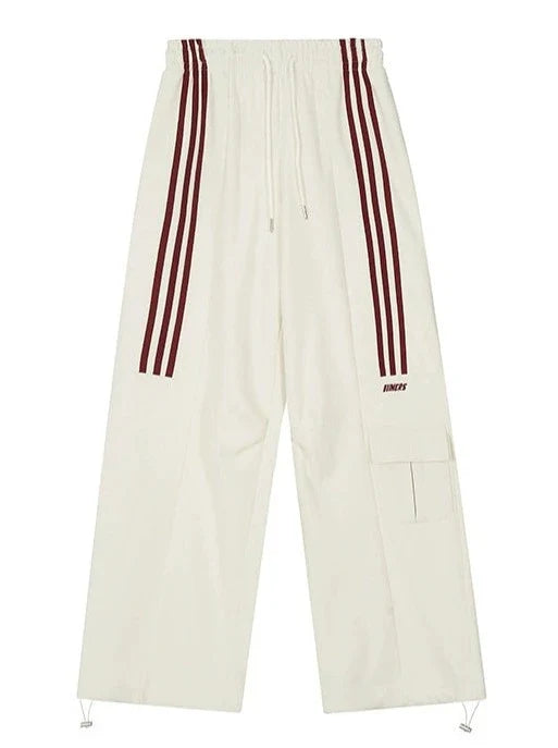 Casual Pants Loose Striped Pocket