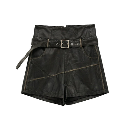 Osh Design Lederjacke mit Pelzkragen + kurze Lederhose