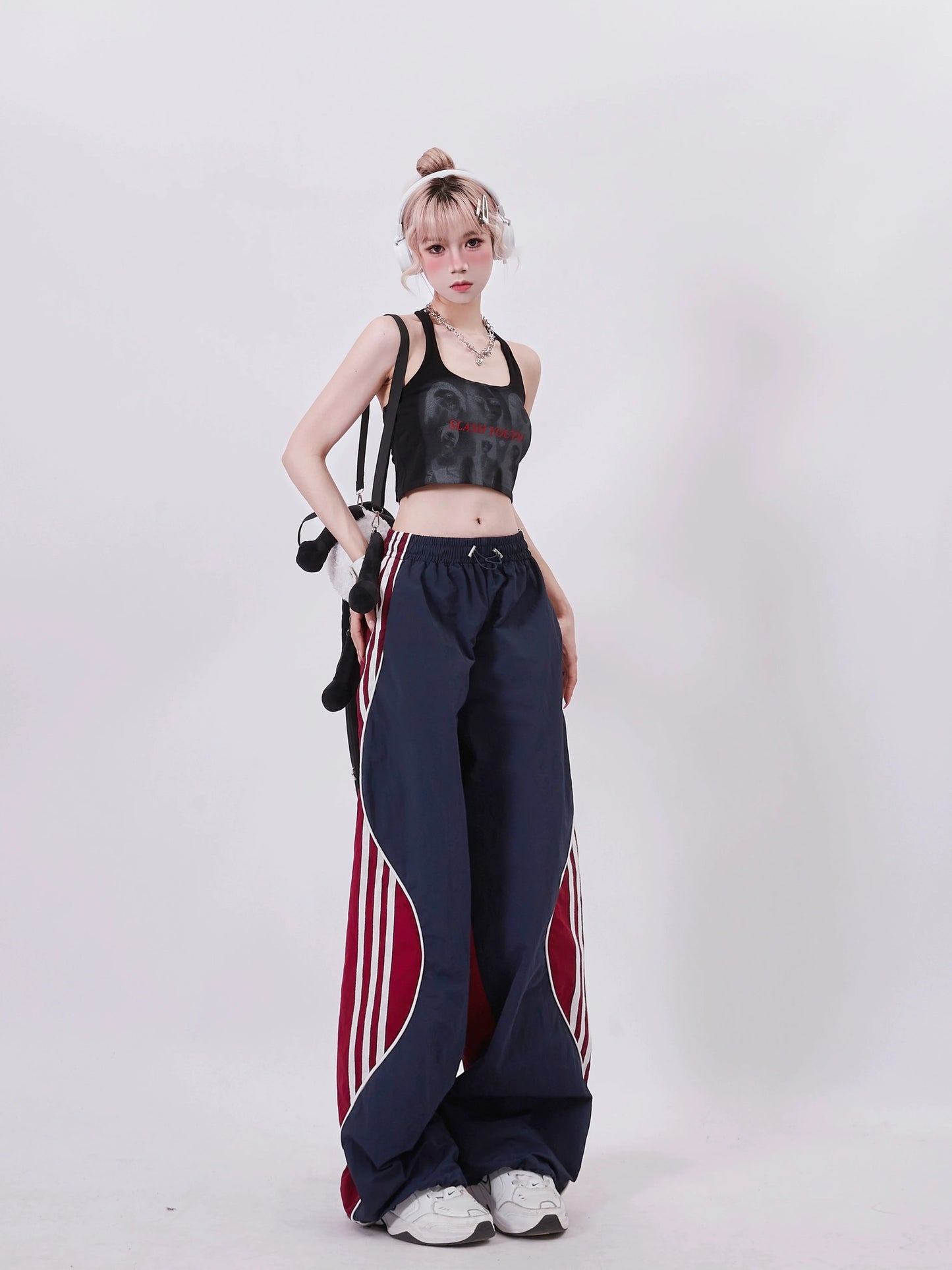 Wide Pants Design Side American Retro