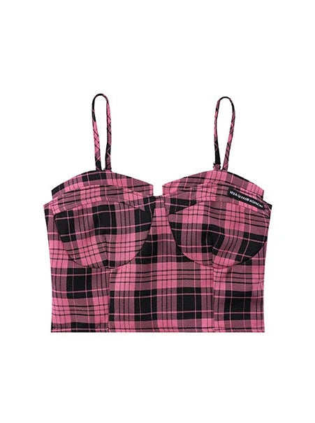 Hosenträger-Stil Top Rock College kariert