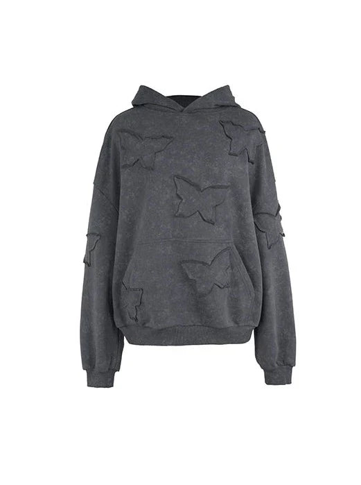 Schmetterling Kapuzenpullover mit lockerem Modus