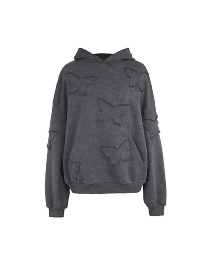 Schmetterling Kapuzenpullover mit lockerem Modus