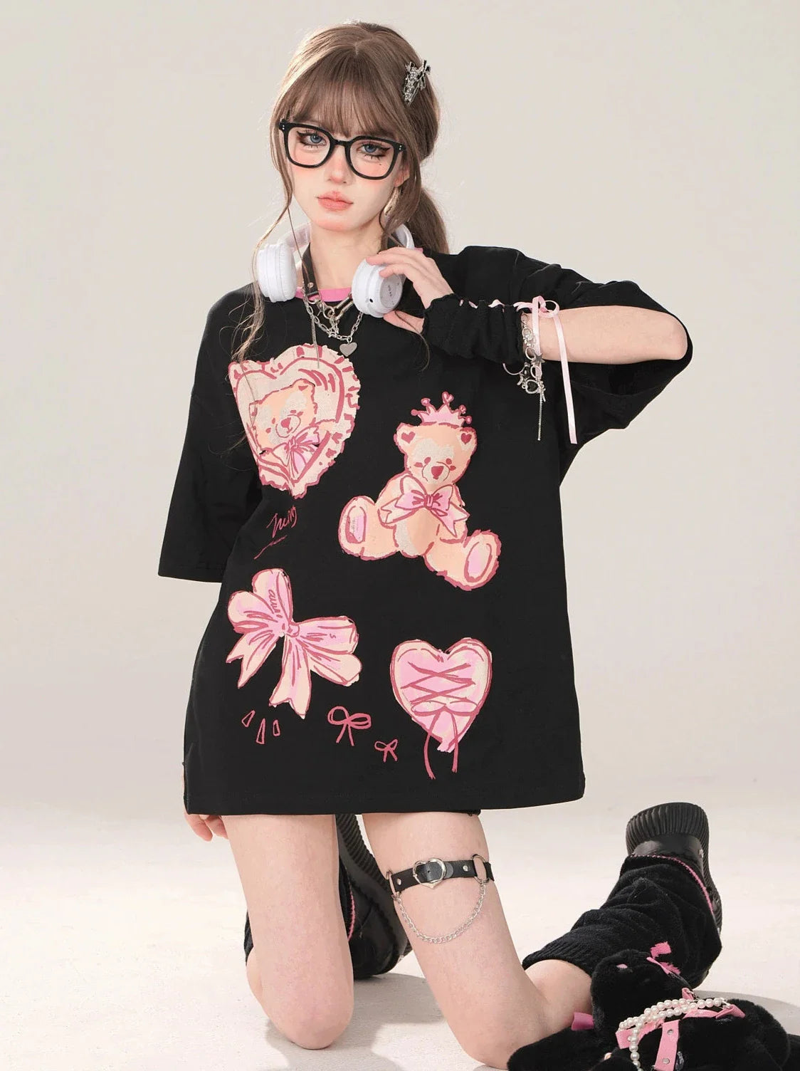 Bear Cute T-Shirt Loose Print