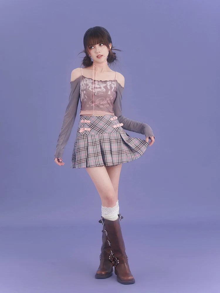 Schmales, kurzes Top mit transparentem Cami-Design