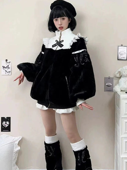 ネックジッパーハイファーマインコート