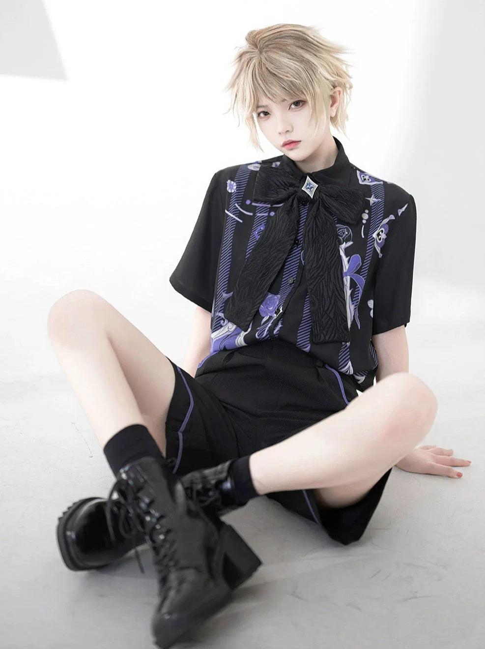 プリントプリンスショーツ + ハンサムルーズシャツ