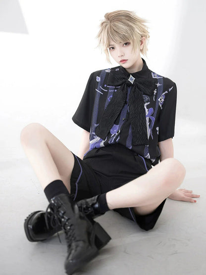 プリントプリンスショーツ + ハンサムルーズシャツ