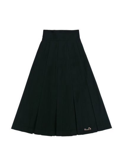 Schwarzes Band, besticktes Abzeichen, College-Metall-Plissee-Trenchcoat + Mantel, Hemd, Rock