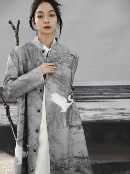 ロングコート マーブル チャイナモード