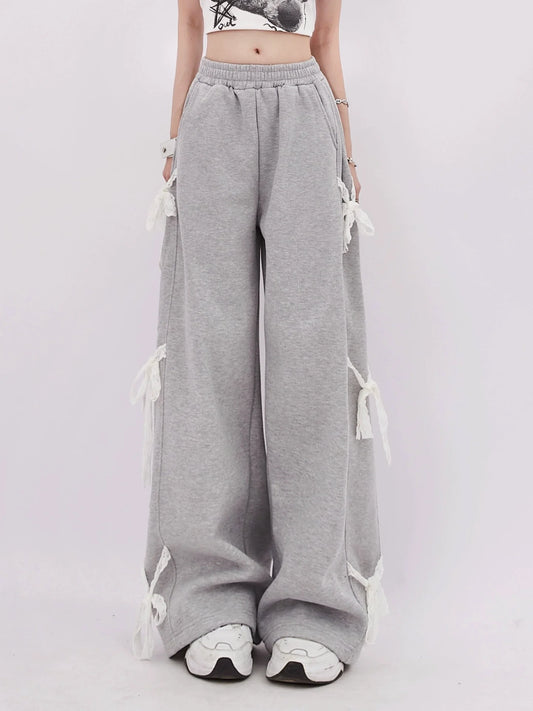 White Ribbon Sweatpants Little