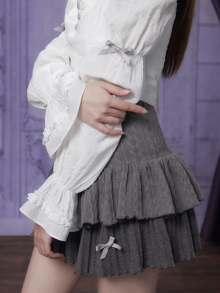 French Girl-Fighting Square Pure Bluse Weiß