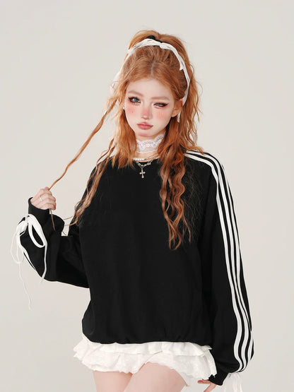 カジュアルデザインスウェットシャツサイド