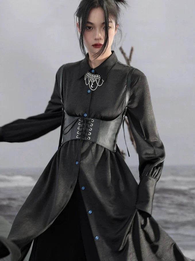 Taillengürtel aus Leder zum Schnüren