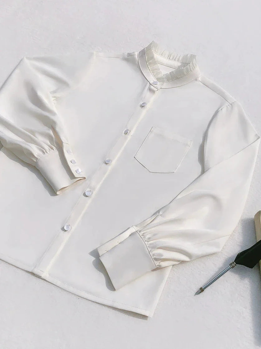 襟フリルリボン和風+レトロシャツコサージュスリーブニットカーディガンドレスベストスタンド