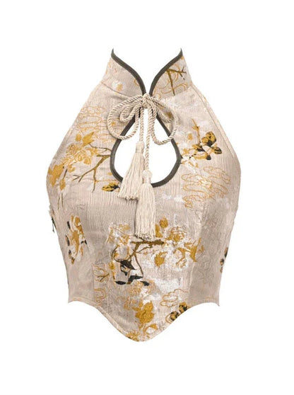 Schnallenoberteil China Kurzer Tropfenkragen Quaste