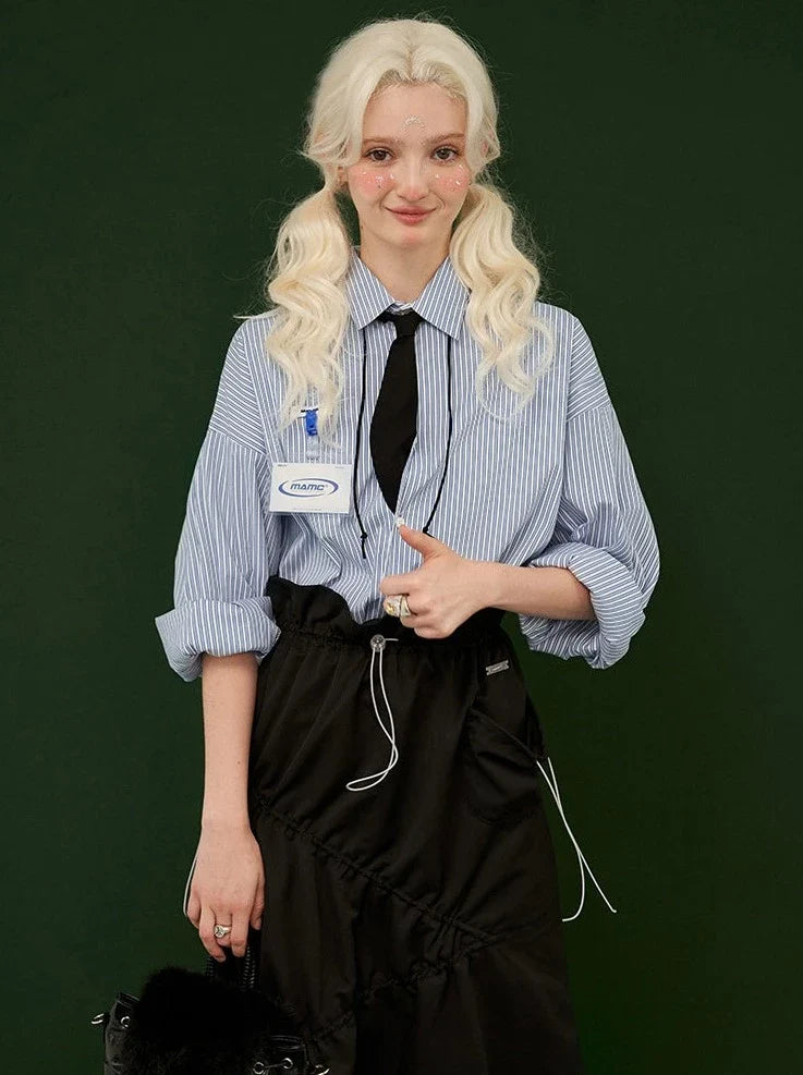 Striped Big Loose Overshirt