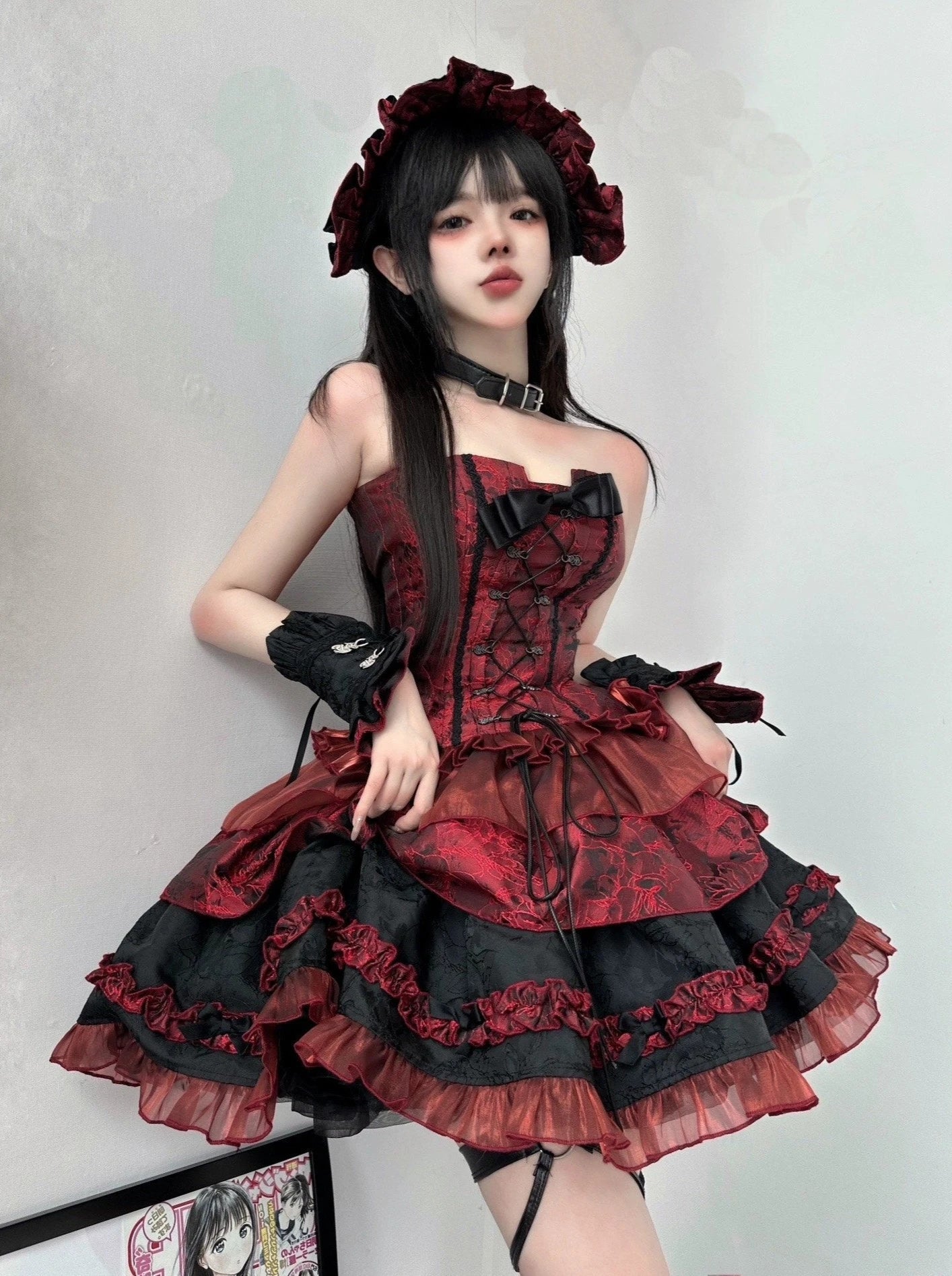 Sleeve Corset Vest + Puff Jacquard Fishbone