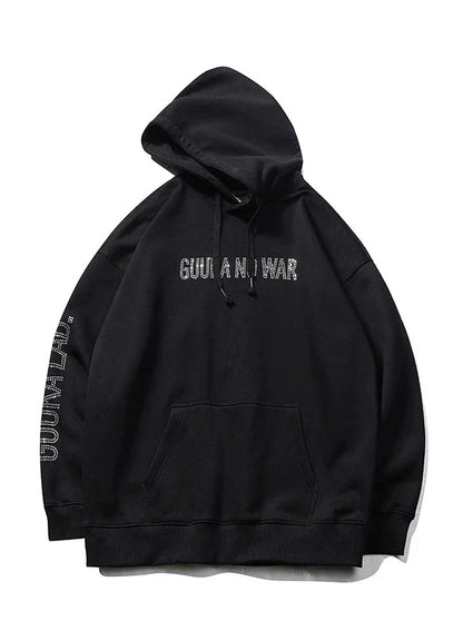 Print Diamond Hoodie Black