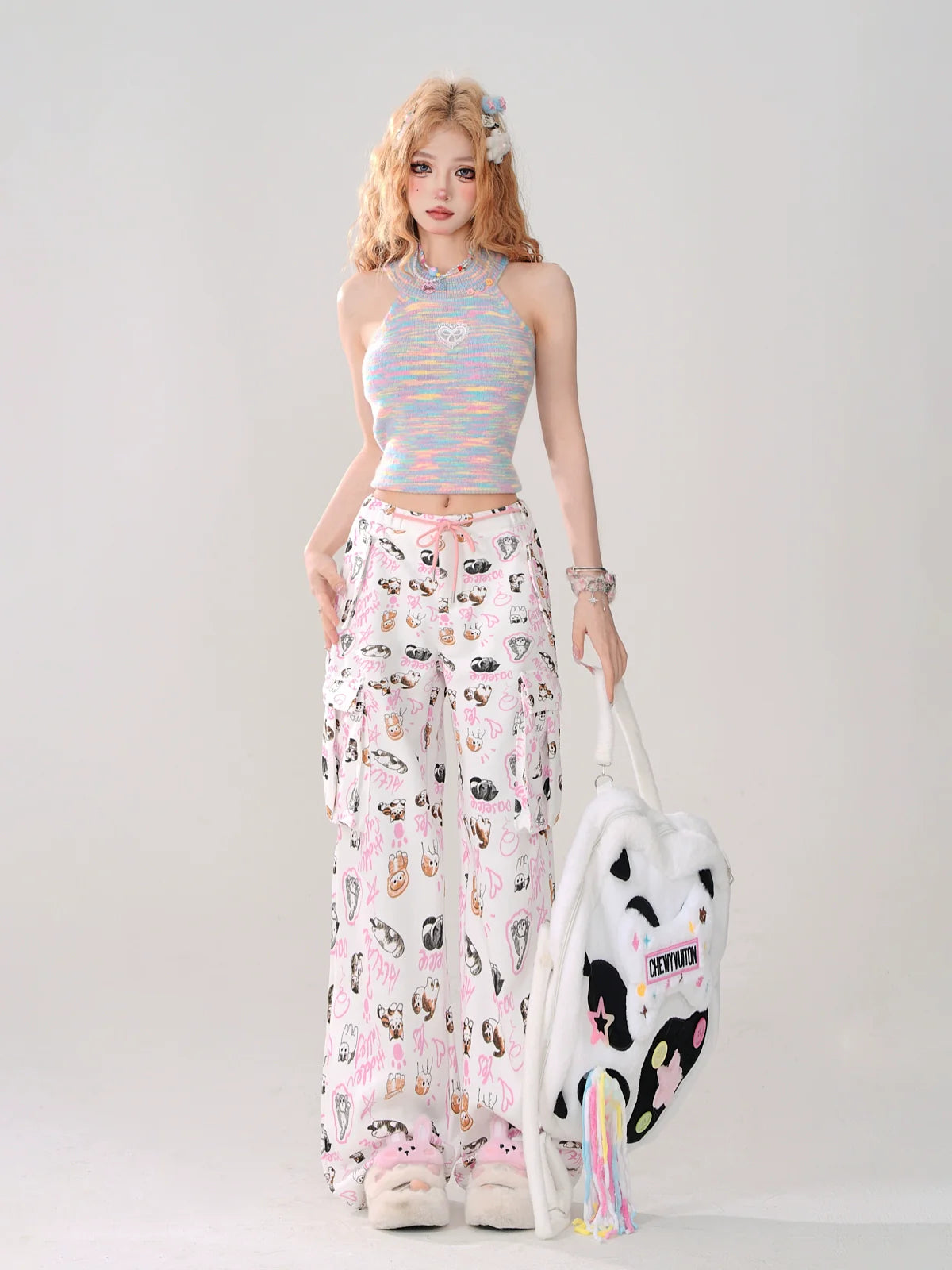 Kurzes, gestricktes Neckholder-Camisole