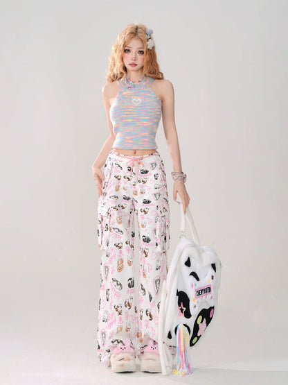 Kurzes, gestricktes Neckholder-Camisole