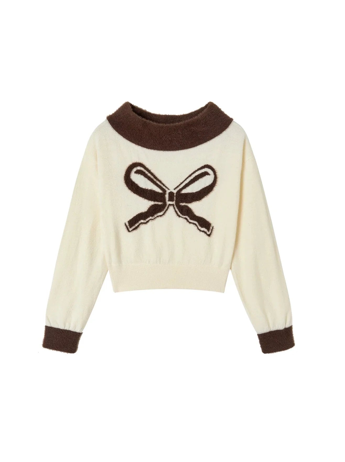 ワンショルダーリボンニットセーター