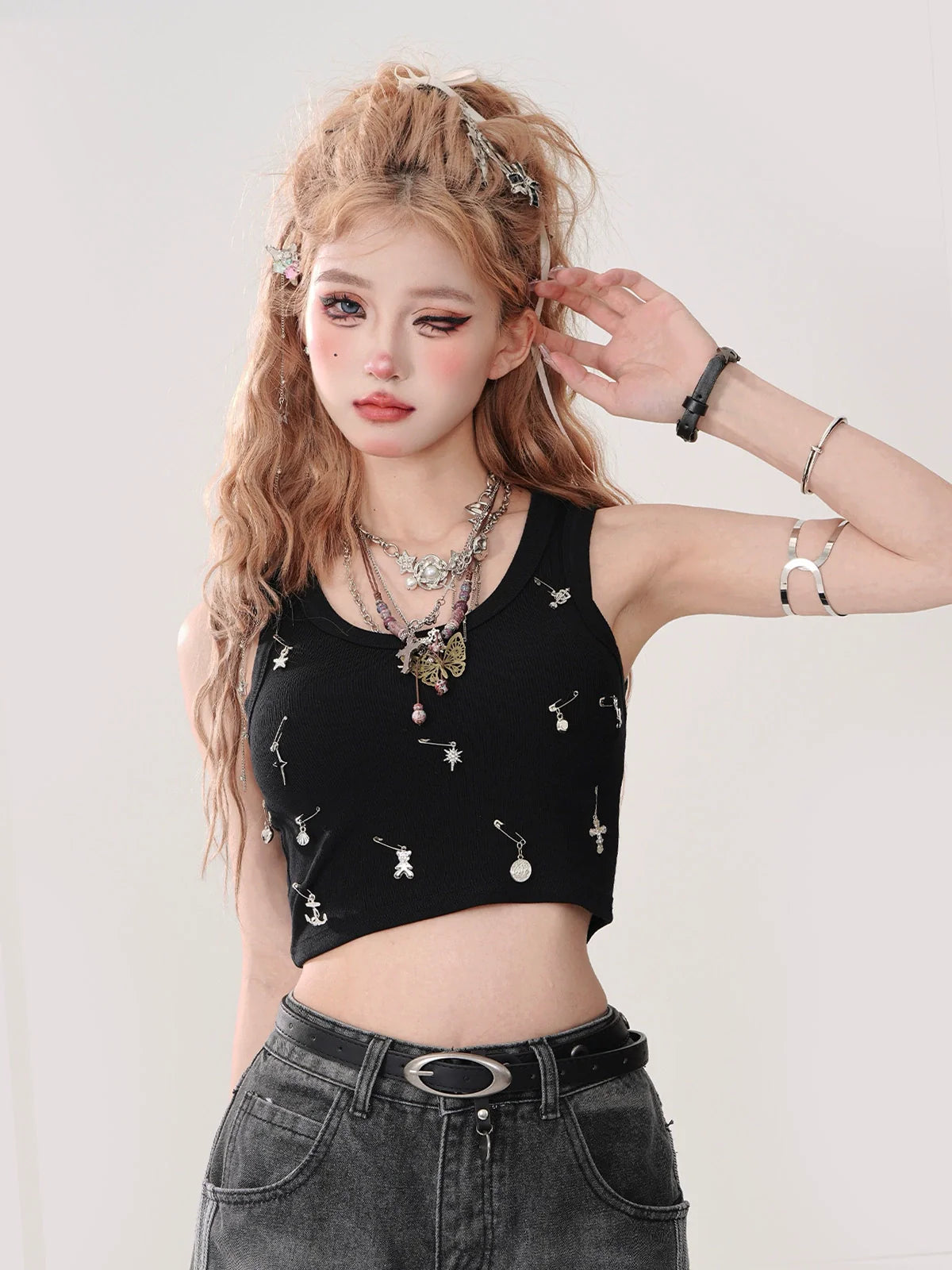 Top Crop Kurzes Tanktop Cross