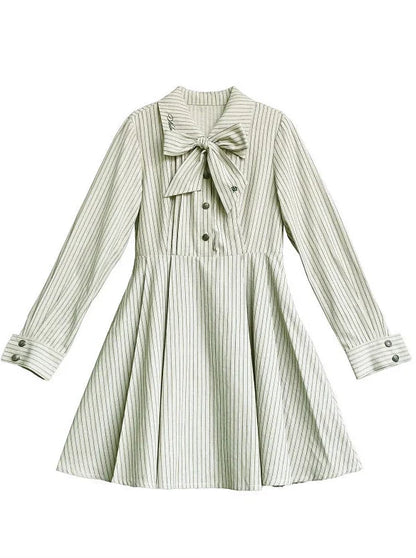 ストライプバッジシャツベストドレス+ナイト+ドレス刺繍マジックスーツ