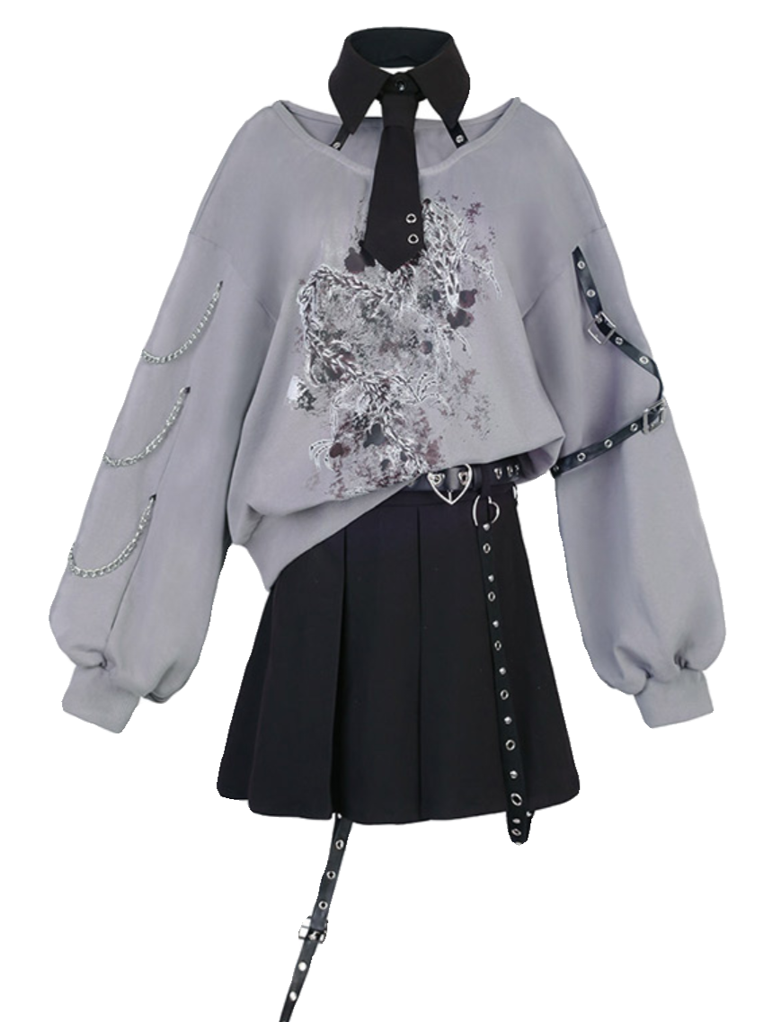 スリーププレス ドラゴン トップス + プリーツスカート