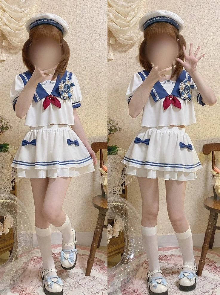 Sailor Girl Süßer Badeanzug College